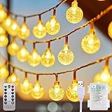 taiyongkang lichterkette batterie außen 13M 100LED, Usb/Strom/Akku lichterkette batterie 3-In-1, lichterkette outdoor batterie Ip44 Wasserdichte akku lichterkette 8 Modi, Timer, Dimmbar