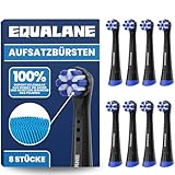 EQUALANE - Aufsteckbürsten Kompatibel mit Oral B iO Zahnbürsten - Schwarz - 8 Stück