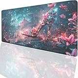 Schuh Mauspad XXL 900x400x3mm, Groß Gaming Mauspad Design Vernähte Kanten, Wetterfest Anti Rutsch Mousepad PC Laptop verbessert Präzision und Geschwindigkeit für Home Office PjY189 4-Z