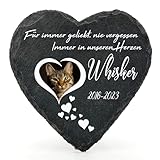 Individueller Personalisiert Herzform Tiergrabstein Schiefer Gedenkstein für Hund, Katze und andere Haustiere Tiere - Größe | 10 x 10 cm | - Kleine Herzen