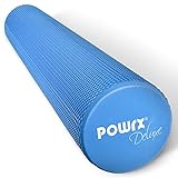 POWRX Yoga Rolle Blau 90 x 15 cm - Pilates-Rolle, Schaumstoff Rolle, Foam-Roller, Faszien-Training, Selbstmassagerolle