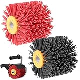 2 Stück Schleifbürsten: 80 Körnung, 100mm Breite - 120mm Ø | Schleifwalze geeignet, Nylonbürste für Satiniermaschine Schwarz Schleifbürste Borstenbürste Grit Bürste Drahtziehrad Pinsel Polierbürste