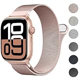 ORRLBB Patentiert Ersatzarmband Kompatibel mit Apple Watch Armband Series 10 9 8 7 6 5 4 3 SE2 SE Ultra2 Ultra Damen Herren, Milanaise Armbänder für iWatch 49mm 46mm 45mm 44mm 42mm 41mm 40mm 38mm