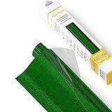POLI-FLEX® PEARL GLITTER® - Glitzerfolie für Textilien – Flexfolie mit Glitter-Effekt zum Aufbügeln, Plotterfolie für DIY Shirts, Grün, 30,5 cm x 61 cm