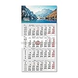 Primus Print 4-Monats Einblockkalender 2024 - Wandkalender - Monatskalender - Blockkalender - inklusive Feiertagen - verschiedene Motive (Pragser Wildsee)