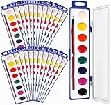 Vabrloy 24er-Pack Wasserfarben Aquarellfarben Set,8 Farben Wasserfarbkasten,Deckfarbkasten mit Pinsel,Waschbare Wasserfarben für Kinder,Anfänger,Malen Partygeschenke Geburtstagsgeschenke