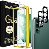 ivoler 2 Stück Schutzfolie Kompatibel für Samsung Galaxy S22 5G, Mit 2 Stück Kamera Panzerfolie und Positionierhilfe, 9H Härte, Anti-Kratzen, Anti-Bläschen