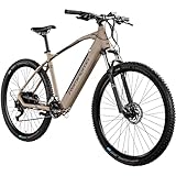 Remington XR01 E Bike Mountainbike 29 Zoll | für Damen und Herren 165-190 cm | Ebike 504 Wh Akku Fahrrad Elektro MTB 18 Gang Pedelec 25 kmh | 30-150 km Reichweite (grau/beige, 48 cm)