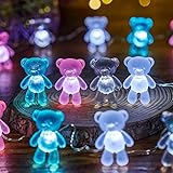 JASHIKA Teddybär-Lichterkette für den Innenbereich, dekorative Lichter, 2,6 m, 20 LEDs, USB- oder batteriebetrieben, für Schlafzimmer, Kinderzelt, Camping, Weihnachtsbaumschmuck