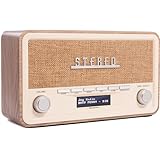 Denver Retro DAB-18 Digitalradio | DAB Plus Radio mit Bluetooth & FM | 2x20W Stereo-Lautsprecher | Kleines Radio mit Netzstecker | Küchenradio DAB mit gutem Klang | LCD-Display & Weckfunktion