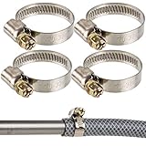 Schlauchschellen mit Schneckenantrieb, 4 Pack, Spannbereich Ø 20 - 32 mm, für 1' Schläuche, W2 Stahl, Kreuzschlitz SW 7, 9 mm Bandbreite, zur Fixierung von Waschmaschinen und Spülmaschinen Anschluss