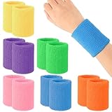 Newofview 12 Stück Schweißbänder Handgelenk,Elastische Sport Schweißbänder Set für Männer Frauen Tennis Basketball Fußball Laufen