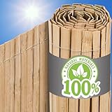 UrFence Deine Oase: 90x600 Bambus Sichtschutz Zaun Holz - 100% Natur Bambusstäbe Wetterfest - Bambuszaun Sichtschutzmatte für Balkon Terrasse Gartenzaun - Pergola Windschutz Garten Sichtschutzwand