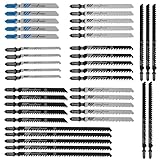Professional 40 Piece StichsäGebläTter Holz，8 Modelle SäBelsäGebläTter Set，StichsäGebläTter Metall mit Kunststoffbox，SäGebläTter StichsäGe (40 Stück Stichsägeblätter)