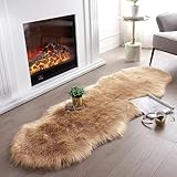 lightlux Faux Lammfell Schaffell Teppich Kunstfell Dekofell in Super weich Lammfellimitat Longhair Fell Optik Nachahmung Wolle Bettvorleger Sofa Matte für Schlafzimmer Kinderzimmer