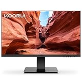 KOORUI 24 Zoll Monitor Full-HD, 75 Hz, 5ms, Eye Comfort, sRGB 99% Farbumfangs,(1920 x 1080, HDMI, VGA, Neigbar, VESA 75x75) Schwarz