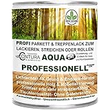 0,75 Liter Parkettlack Grundierung und Parkettsiegel Aqua Professionell Treppenlack 2in1 Holzlack Geruchsneutral 100% Vegan (Seidenmatt Farblos)