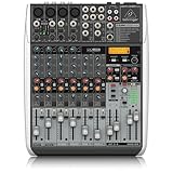 Behringer XENYX QX1204USB Premium 2/2-Bus-Mixer mit 12 Eingängen, XENYX-Mikrofonvorverstärkern und -Kompressoren, Klark Teknik Multi-FX-Prozessor, Wireless-Option und USB/Audio-Schnittstelle