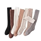 YANROSE Flauschige Socken, 7 Paar, süße Slipper-Langsocken for Frauen, Flauschige, weiche, gemütliche Harajuku-Socken