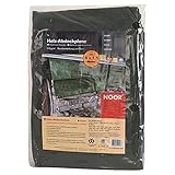 NOOR Holz-Abdeckplane1,5x6 m (210 g/m²) - wasserfest, UV-beständig, schimmelresistent - mit verstärkten Ösen & Rändern - Schutzplane grün für Holz, Boot, Möbel