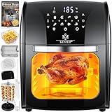 KESSER® XXL Airfryer 9in1 Heißluftfritteuse Fritteuse, | Drehgrill | Dörrautomat | Rezeptheft | Grillspieß | 1800 Watt | fettfrei grillen ohne Öl | 8 Programme | inkl. Zubehör Schwarz