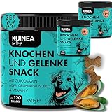 KUINEA® Gelenk Vitamine für Hunde – 3X 120 Leckerli (360g) mit Grünlippmuschel Hund, Glucosamin, MSM & Vitamin C – ohne Getreide & Zucker, Gelenk-Snack ideal für Knochen & Gelenke (360 Stück (1080g)