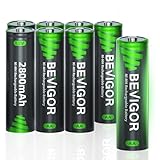 BEVIGOR AA Akkubatterien, 2800mAh 1.2V Akku hohe Kapazität AA NiMH wiederaufladbare Batterien, 8 Stück, vorgeladen