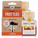 Super Ninja Fruchtfliegenfalle - Standard Pack - 2 Fallen - Hochwirksame Ökologische Fruchtfliegenfalle für Küche und Innenraum - Obstfliegenfalle - Bis zu 3 Wochen