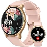 AGPTEK Smartwatch mit Telefonfunktion, Fitness Tracker Damen, 1,32 Zoll runde Armbanduhr mit 100+ Sportmodi, Herzfrequenz, Schrittzähler, Schlafmonitor für iOS & Android Rosa