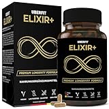 UberFit ELIXIR+ Langlebigkeit in Premium-Qualität - mit Resveratrol 490mg, Spermidin 5mg, NADH, Omega 3, Coenzym Q10, Vitamin D3, E, Kurkuma uvm - 90 Kapseln Vegan