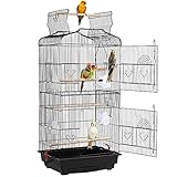 Yaheetech Vogelkäfig Vogelbauer Vogelvoliere Vogelhaus mit 4 Sitzstangen 46 x 36 x 92cm