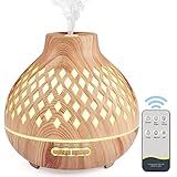 Czemo Aroma Diffuser 400ml Ultraschall Luftbefeuchter Duftöl Duftlampen Aromatherapie Diffusor mit Fernbedienung und 14 Farben LED für Yoga Büro Schlafzimmer