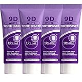 9D Lila Zahnpasta zur Zahnaufhellung, Hydroxylapatit-Aufhellungszahnpasta, Tiefenreinigende Zahncreme, Zahnverfärbungsentferner Farbkorrektur. (4)