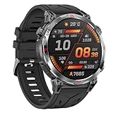 Smartwatch Herren mit GPS, Kompass, Bluetooth-Anruf, 1,56'' Amoled Bildschirm, Fitnessuhr mit 107 Sportmodi Sportuhr für iOS/Android, AI-Zifferblatt, IP68 Wasserdicht, Schlaftracking, Multifunktional
