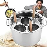 Cooking Pot, Multi-Functional Cooking Pot Cooking Pot Commercial Pasta Cooker Set, Multifunctional Pasta Cooker With Divider And Colander Strainer, Stainless Steel Stock Pot,Or Home Kitchen