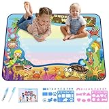 Water Doodle Mat, Aqua Painting Drawing Mat Mess Free Learning Toy Mat, No Mess Water Doodle Mat - Creative Mats for Kids, Aqua Magic Doodle Matte- Wasser Doodle Matte mit Magic Stifte für Kinder (B)