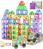 COOLJOYA Magnetische Bausteine 50 Teile, Magnetspiel STEM Magnetbausteine, Montessori Spielzeug ab 3 Jahre, Magnete Kinder ab 3 4 5 6 7 Jahren für Jungen und Mädchen Halloween und Christmas Geschenke