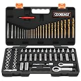 Coobeast Schraubenausdreher-Set für Herren, 72-teiliges Schraubenausdreher-Set, Radmutter-Entfernungswerkzeug mit linkem Bohrer-Set zum Entfernen beschädigter, gefrorener, rostiger, abgerundeter