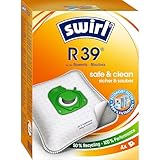 Swirl R 39 EcoPor Staubsaugerbeutel (4 Beutel), reißfeste Staubbeutel für einige Rowenta & Moulinex Staubsauger, 99,9% Filterung von Hausstaub & allergenem Feinstaub