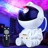 TOCVEOE Sternenhimmel Projektor LED Astronaut Projektor mit Fernbedienung Timer 17 Nebel- und Sternmodelle Verstellbare Helligkeit und Geschwindigkeit 360° Drehbarkeit für Kinder und Erwachsene