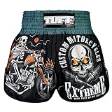 Tuff Sport Muay Thai Boxshorts Retro Styles Classic Slim Cut MMA Kickboxen Workout Set, Tuf-rms109-blk, X-Large