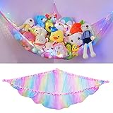 Kireida® 180x120x120cm Farbe Stofftier-Netz oder Hängematte mit LED-Licht, zum Aufhängen, Spielzeugnetz, Hängematte für Stofftiere, Aufbewahrung von Sachen, Tieren