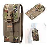 Kompatibel mit iPhone 16, 15, 14, 13, 12 Pro, XS, X, 11, XR, Handy-Holster, Leder + Nylon, Gürtelclip, kompatibel mit Galaxy S25, S24 Plus (grün)