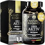 NATURE ELEGANCE Leber Komplex – Hochdosierte Mariendistel Kapseln mit Artischocke, Löwenzahn, Curcuma, Desmodium & Cholin – Vegan & laborgeprüft - produziert in Deutschland