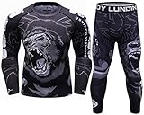 Cody Lundin Kompressions-Set für Herren, langärmelig, Kompressionsshirt und Hose, Oberteil, langärmelig, Sport, enganliegend, schnelltrocknend, Fitnessanzug für Herren, Stil DD, L