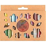 folia 5781 - Bio Glitter & Pailletten Set RAINBOW L, 20 Tuben, organischer Glitzer und Pailletten in verschiedenen Formen und Farben, zum Verzieren und Dekorieren