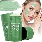 2 PACK Green Mask Stick, Grüner Tee Cleansing Maske Stick, Deep Cleansing Smearing Mask, Moisturizing Nourishing Skin, Regulieren Sie den Wasser- und Öl Haushalt der Haut