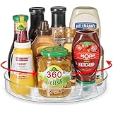 Famhap Drehteller Kühlschrank Organizer Lazy Susan 22cm, Küchen Gewürzregal Gewürz Organizer, Drehbares Organizer für Schrank Unterschrank Waschbecken Schminktisch