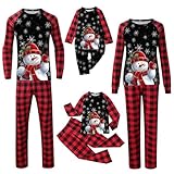 Passende Weihnachtspyjamas für die Familie Passende Pyjamas für die Familie Weihnachtspyjama-Sets Feiertagsnachtwäsche(A420 Watermelon Red,B012)