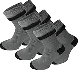 normani warme Wintersocken für Damen & Herren – Vollplüsch-Socken, weich, atmungsaktiv & kuschelig – Perfekt für kalte Tage, Freizeit & Zuhause im 3er Pack Farbe Grau/Schwarz Größe 43-46